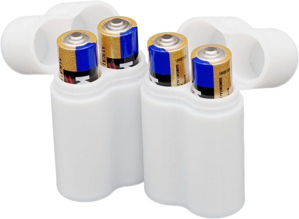 Slimline AAA Battery Case, Soft Durable Material - Pack of 2 (Holds 2 Batteries)