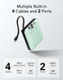 Portable Charger USB C VRURC, 10000mAh Power Bank with Built-in Cable, 20W Battery Pack for iPhone 15 14 Samsung Galaxy