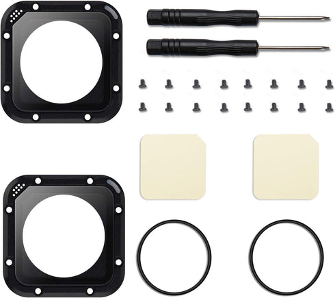 ParaPace (2 Pack) Lens Replacement Kit for GoPro Hero 5/4 Session Protective Repair Parts (Black)