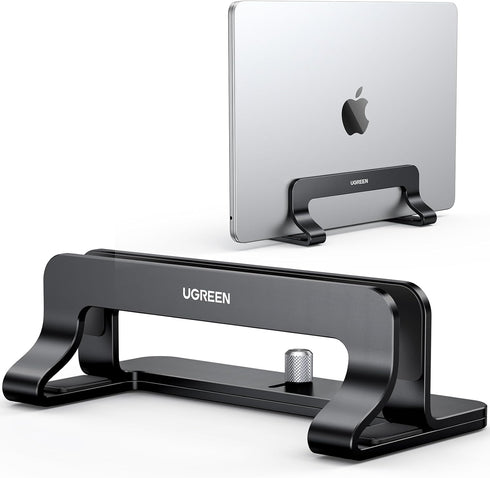 UGREEN Vertical Laptop Stand Holder for Desk, Adjustable Aluminum Stand Compatible with MacBook Pro, MacBook Air, Up to