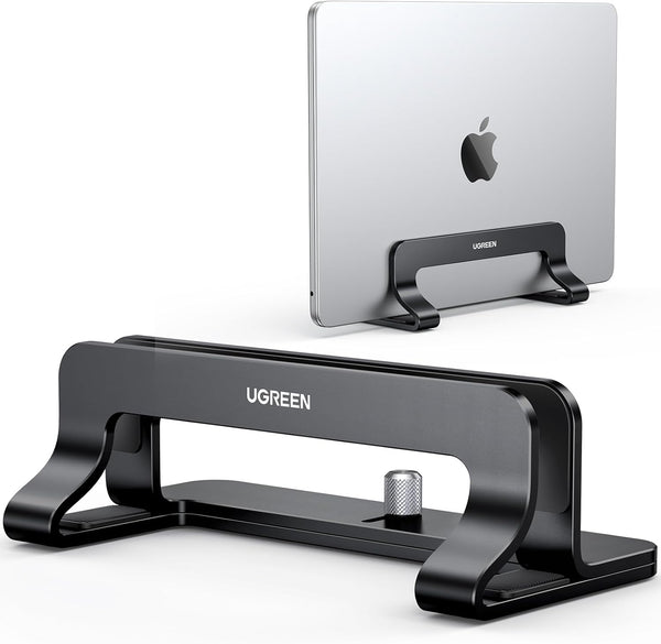UGREEN Vertical Laptop Stand Holder for Desk, Adjustable Aluminum Stand Compatible with MacBook Pro, MacBook Air, Up to