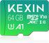 KEXIN 64GB Micro SD Card with Adapter, Up to 90MB/s 4K, V30, A1, C10, Compatible with Smartphone, Tablet, Drone