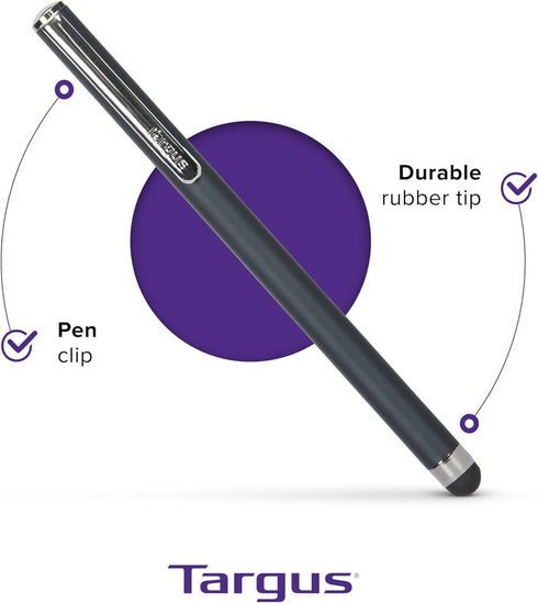 Targus Stylus Pen for Tablets, iPad, Smartphones, Touchscreen Devices, Slim Durable Rubber Tip (AMM01TBUS)