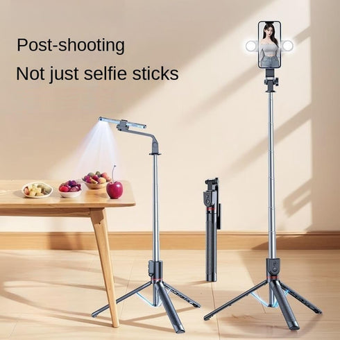 XIHAMA 1 17, 50 inch) Selfie Stick with Light, All in Extendable Tripod Stand with Wireless Remote, Portable Mobile