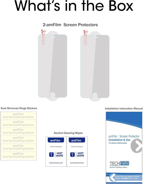 amFilm Tempered Glass Screen Protector for iPhone 8 Plus, 7 Plus, 6S Plus, 6 Plus - 2 Pack