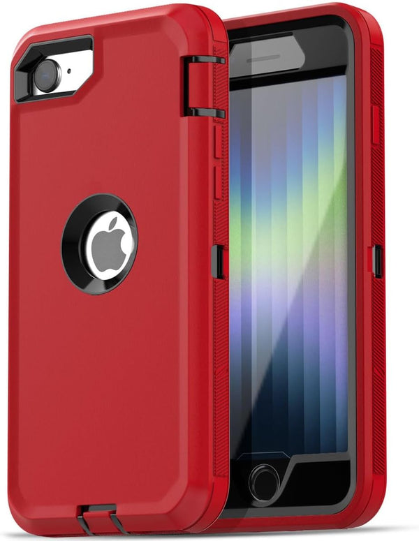 AICase iPhone SE 3rd & 2nd Gen Case with Built-in Screen Protector, Heavy Duty Shockproof 3-Layer Rugged Cover,