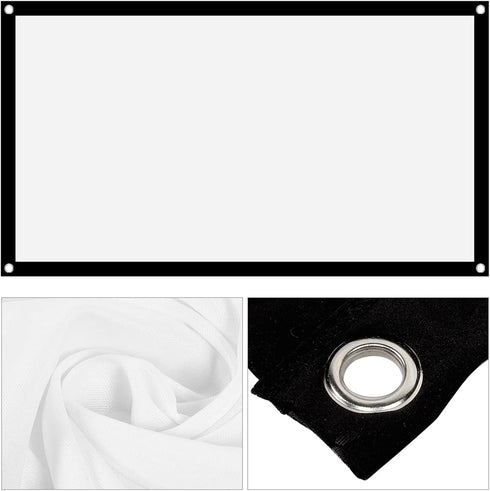 Tbest 2 60 inches 16:9 (60 Inches) Projector Screen Outdoor Side,Projector Screen Thicken Portable Non Crease Soft