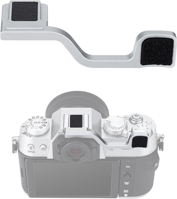 JJC Deluxe Metal Thumb Up Grip for Fujifilm X-T50 Mirrorless Camera, Hot Shoe Support Grip - Silver