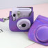 Frankmate PU Leather Camera Case for Fujifilm Instax Mini 11 12, Adjustable Strap and Pocket (Magic Purple)