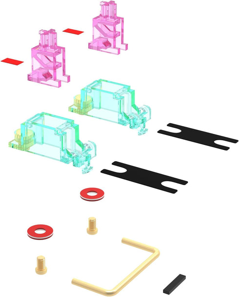 Stabilizer V2, Screw in Stabilizers with 2u 6.25u 7u Wires for Mechanical Keyboards (V2 Teal Pink 100% Kit)