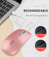 Uiosmuph LED Wireless Mouse, G12 Slim Rechargeable Silent 2.4G Optical Mice with USB Receiver (Rose Gold)