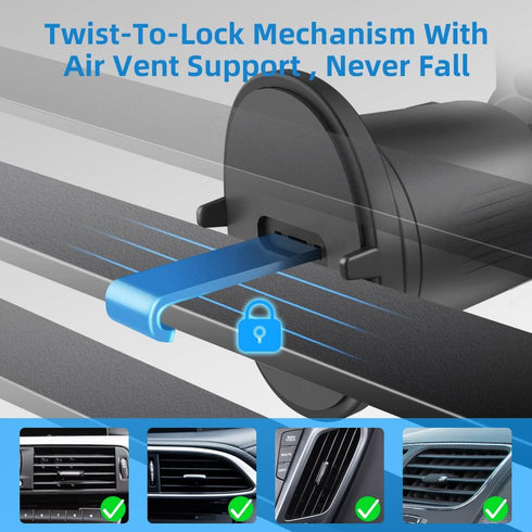 PTz Worlds 360 20-Day Magnetic Phone Holder for Car - Metal Hook, Compatible with iPhone, Easy Installation, Secure