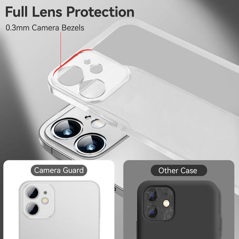 QLTYPRI Ultra Thin iPhone 12 Case 6.1" - White, Soft Silicone TPU Bumper, Shockproof, Full Camera Protection,