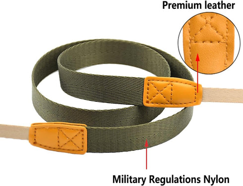Camera Strap Camera Neck Strap with Quick-release Buckles for Mirrorless Camera. Army Green
