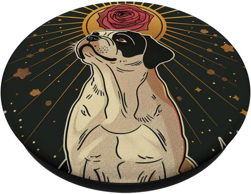 Tarot Card Art Witchy American Bully Dog PopSockets Standard PopGrip