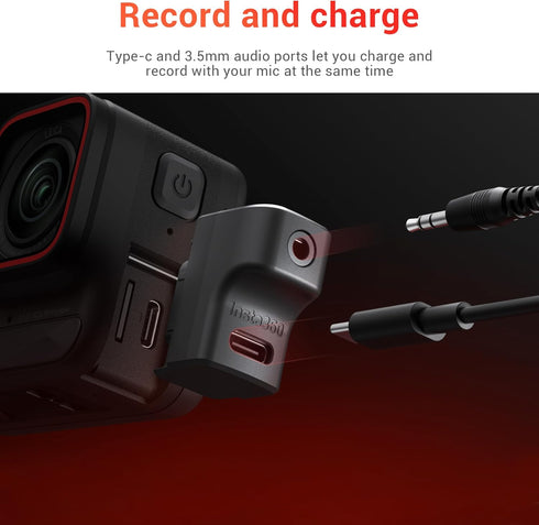CYNOVA Insta 360 Ace Pro Mic Adapter for insta360 Ace Accessories, External Microphones Type-C and 3.5mm Audio Ports Compatible with insta360 Ace / insta360 Ace Pro