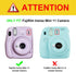 Frankmate PU Leather Camera Case for Fujifilm Instax Mini 11 12, Adjustable Strap and Pocket (Magic Purple)