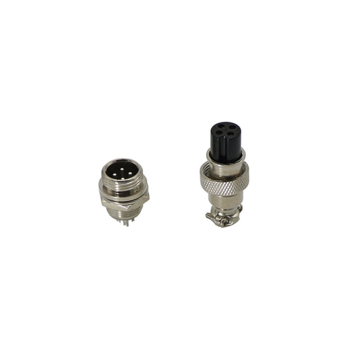 Aviation Connector Plug, 5 Pcs GX12 4 Pin Thread Female Socket and Male Socket Panel Metal Aviation Wire Connector