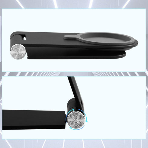 Foldable Phone Stand for MagSafe Charger, Adjustable Angle Aluminum Desk Holder Compatible with MagSafe for iPhone 15