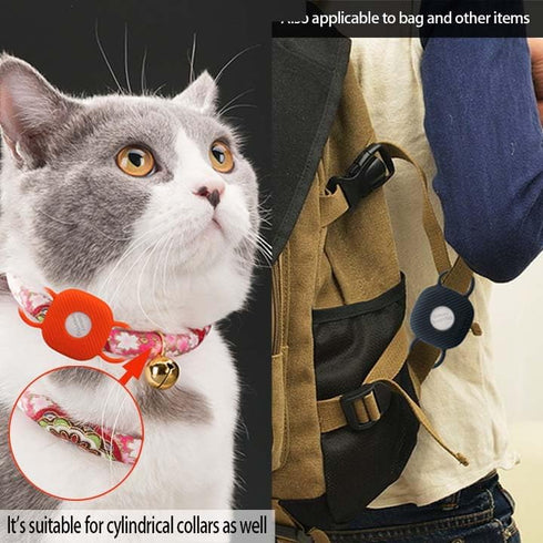 Dog Silicone Collar Holder for Samsung SmartTag/Smart Tag+Plus/Tile Mate - Secure Holder for Pet Tracker Case (4 Pack)