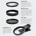 52mm Clip-on Phone Camera Lens Filter, 3 in 1 Phone Lens Filter Kit, CPL Lens + Macro Lens + Star Lens Universal Cellphone Lens Filter Compatible with iPhoneSamsung/Android Smartphones(Size:3 in 1)