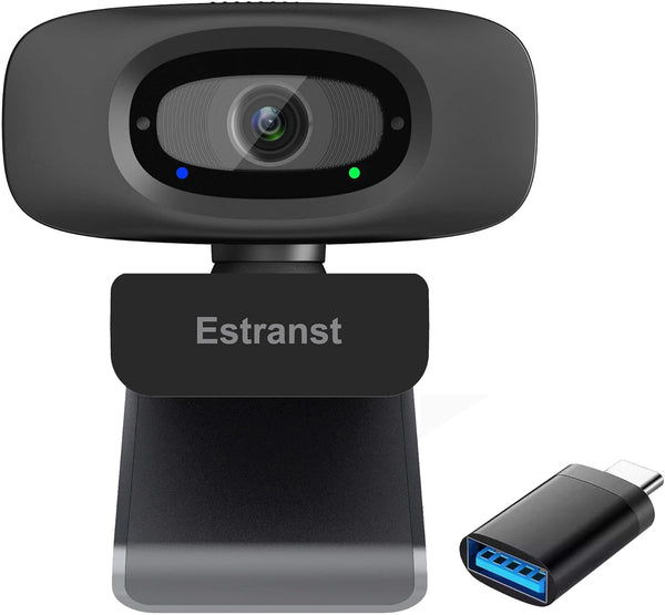 Estranst 1080P Webcam for PC Laptop MacBook Computer Desktop, with Microphone & Privacy