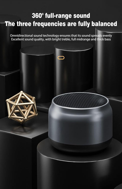 Generic Portable Mini Bluetooth Speaker with TWS Wireless Pairing, FM Radio, Bass Sound, USB-C Charging, Outdoor Use