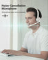 HW02 USB Headset with Microphone Noise Cancelling &in-line Control, Super Light, Ultra Comfort Computer Headset for Laptop pc, On-Ear Wired Office Call Center Headset for Boom Skype Webinars(White)