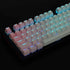 YMDK Double Shot 104 Dyed PBT Keycap Set for Cherry MX Switches Mechanical Keyboard, Pink White Gradient