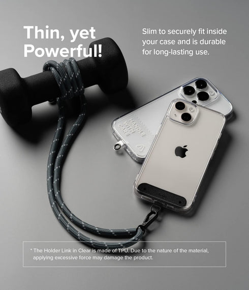 Ringke Holder Link Clear, Strap + Phone Tether Tab, Phone Lanyard for Universal Cell Phone, Crossbody Phone Strap