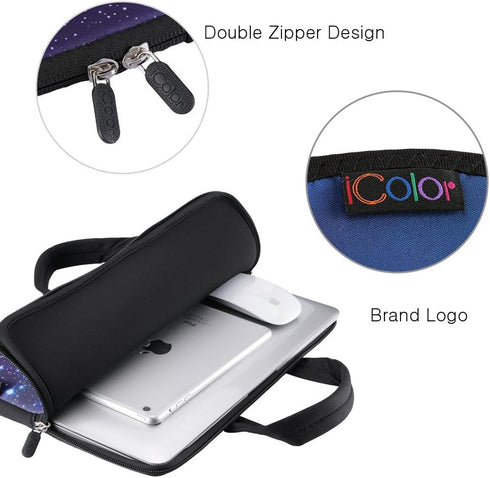 iColor Laptop Handle Bag for 14 15 15.4 15.6 inch, Neoprene Cover Soft Carrying Travel Case for Dell Lenovo Toshiba HP