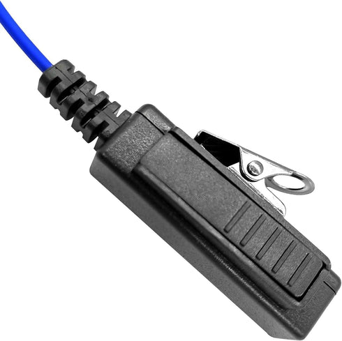 Walkie Talkie Earpiece Acoustic Tube Headset with Mic for CP100, CP185, CP200d, Blue