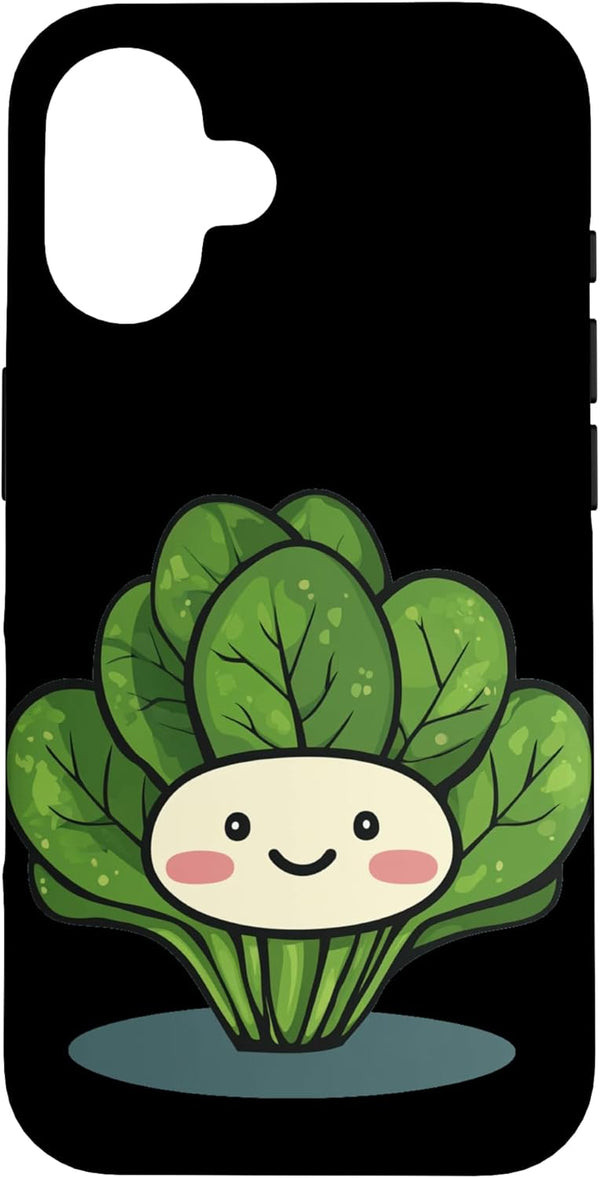 Spinach Outfit Kawaii Spinach Face for Vegetable Lovers Case for iPhone 16