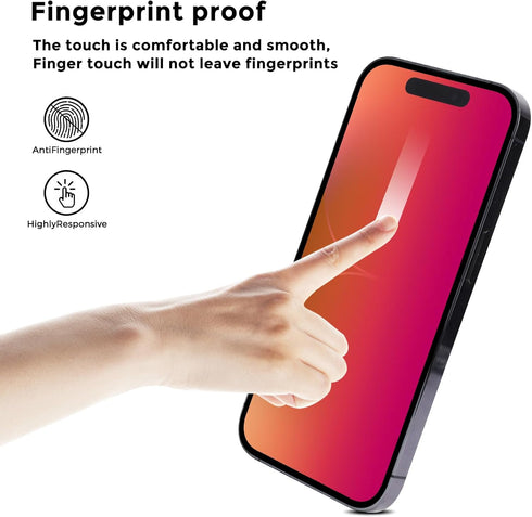 JIEYKJO iPhone 15 Pro Privacy Screen Protector - Anti-Spy, Anti-Glare, Anti-Blue Light Gradient Film