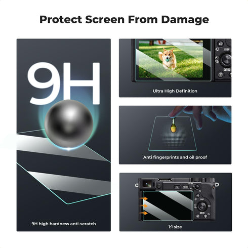 K&F Concept 3pcs Screen Protector & Hot Shoe Cover for Sony NEX 7/NEX 6/NEX 5/NEX 3N/A6600/A6100 Cameras