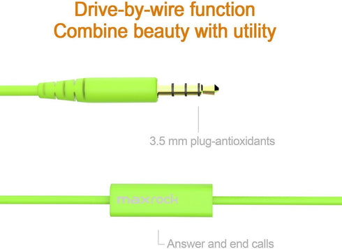 MAXROCK Mp3, 3.5mm, Wired Sleep Earphones Soft Sleep Earbuds Total Silicon Sleeping Headphones with in-line Mic