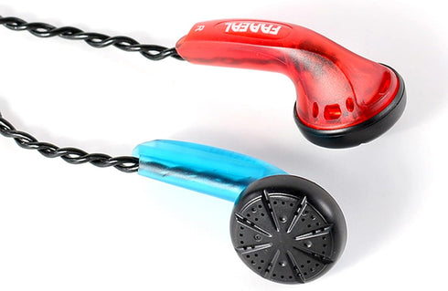 Wired Earphone Snow-Lotus, 1.0 in Ear Earphones, 64 Ohm Clear Sound, HD Bass Driven Audio, 3.5mm Headset (Blue&Red)
