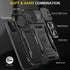 iPhone 15 Pro Kickstand Case with Slide Camera Cover & 360° Ring Stand, plus 2 Tempered Glass Screen Protectors, Black.
