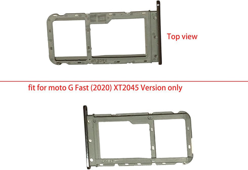 Moto G Fast Replacement SIM Card Tray Holder Parts for Moto-rola Moto G Fast XT2045 XT2045-3 6.4 Inches (Silver Color)