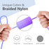 MFi Certified Lightning Cable 3.3ft for iPhone - Nylon Braided Charging Cord, Lightning to USB A, Blue.