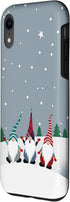 iPhone XR Christmas Gnomes Case, Plaid Stripes Pattern for Holidays, Snow Winter