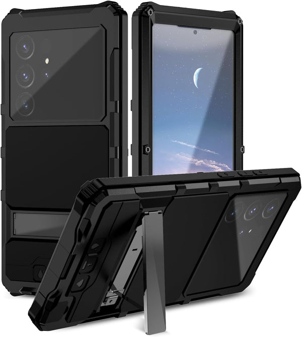 Samsung Galaxy S24 Ultra 5G Case, Heavy Duty Aluminum Metal Gorilla Glass, Waterproof Shockproof Protector Cover with