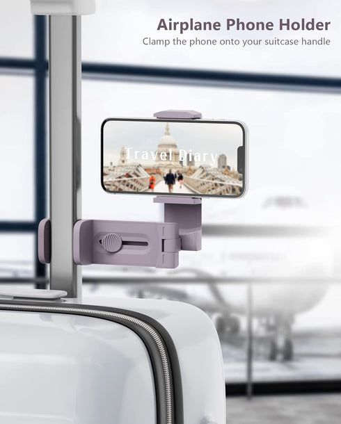 MiiKARE 360 Travel Essentials Airplane Phone Holder, Universal Handsfree Phone Mount for Flying with Degree Rotation