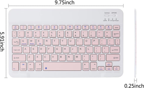 Ultra-Slim Rechargeable Bluetooth Keyboard, Portable Compact Wireless Keyboard for Android Windows Samsung Galaxy Tab