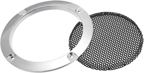 uxcell Speaker Grill Cover 3 Inch, 95mm Mesh Decorative Circle Subwoofer Guard Protector, Black and Silver 2pcs