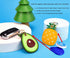 2 Pack 3in1 Cartoon Protective Case for Airtag - Samsung Galaxy SmartTag Cases, Tile Keychain (1 Avocado & 1 Pineapple)