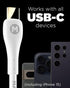 MAGFAST Lux USB-C to USB-C Cable, Alpine White, 6ft, PD Power Delivery, Fast Charging for Androids, iPhone 15, iPad