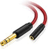 6.35 Male to Female 3.5 Headphones Adapter 6Ft,TRS 1/4 to 3.5mm Stereo Cord 6.35mm 1/4 Male to 3.5mm 1/8 Female for Amplifiers, Guitar Amp, Piano, Home Theater Devices, or Mixing Console(6Ft/2M) by WERPOWER