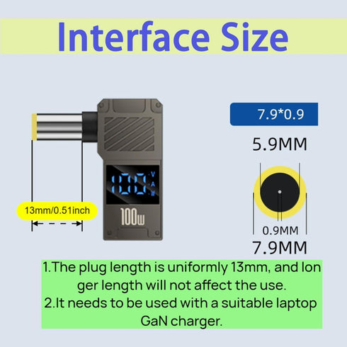 WITRN 100W 7.9 5.5mm 100W/5A (1.5M) PD Power Charger Connector Tip for IBM DC x with USB C Cable