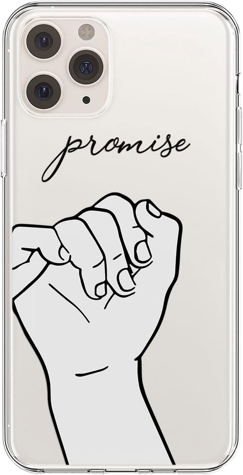 Matching Phone Case Compatible with - iPhone Xr - 6.1 inch for Couples Best Friends Slim Cover Holding Hands Pinky Promise Anniversary for Him Her Boyfriend Girlfriend Birthday Wedding Occasion